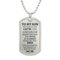 To My Son | Words of Wisdom | Dog Tag Necklace | Gift for Son from Dad