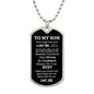 To My Son | Words of Wisdom | Dog Tag Necklace | Love, Dad