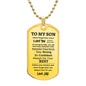 To My Son | Words of Wisdom | Dog Tag Necklace | Gift for Son from Dad