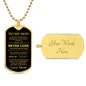 To My Son | Win or Learn | Dog Tag Necklace | Love, Mom