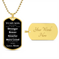 To My Son | Stronger, Braver, Smarter | Dog Tag Necklace