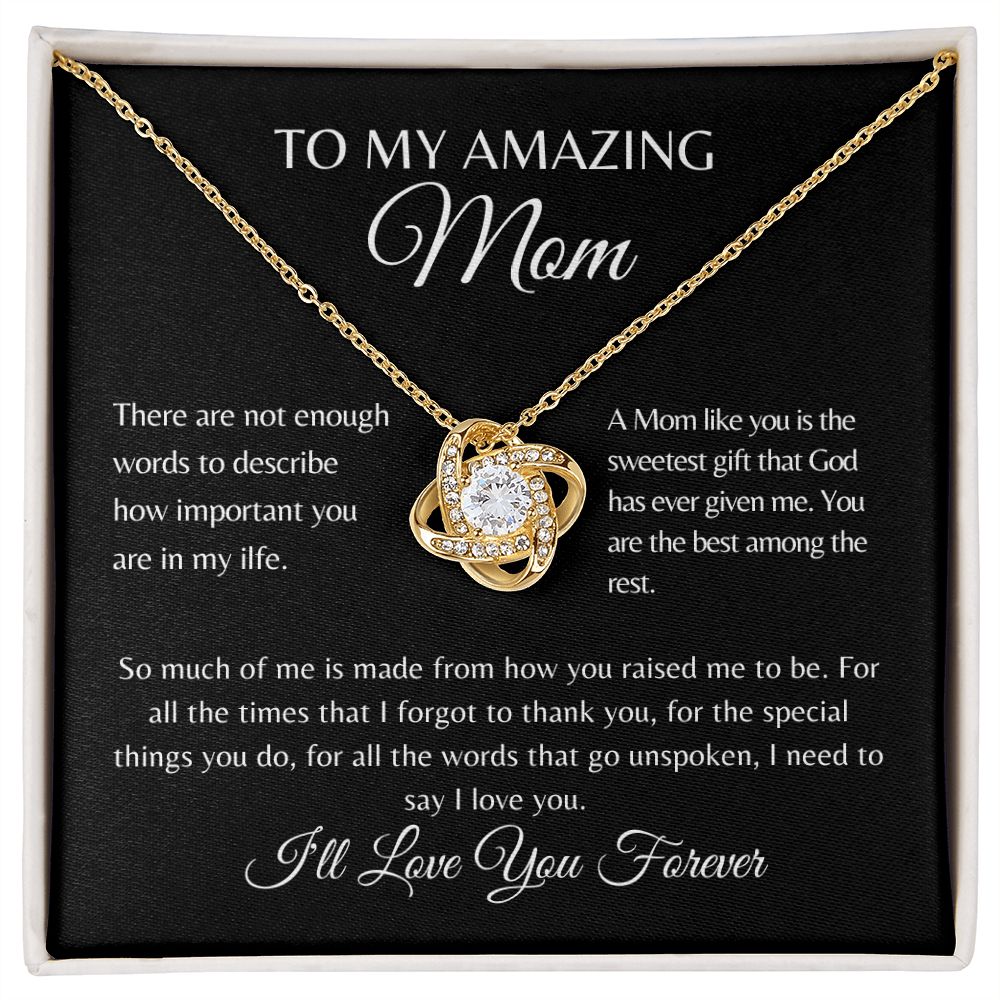 To My Amazing Mom | Love Knot Necklace Gift