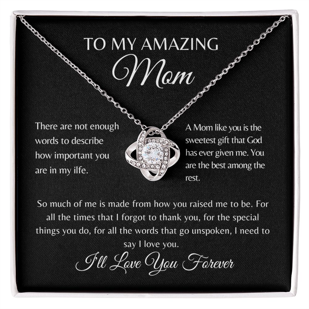 To My Amazing Mom | Love Knot Necklace Gift