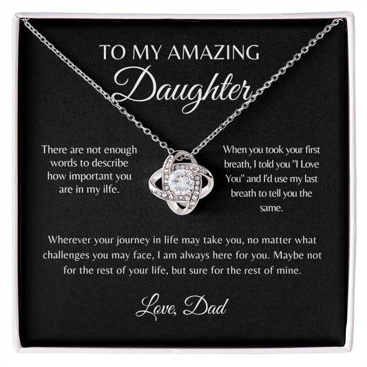 To My Amazing Daughter | Love Knot Necklace Gift