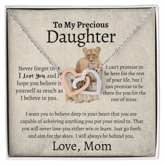 To My Precious Daughter | Interlocking Hearts Necklace