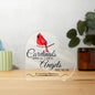 Angels Are Near | Heart Acrylic Plaque | Cardinals | Remembrance Gift